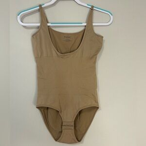 Women’s Dreamwear Tan "Love Your Curves" Body Shaper Bodysuit - Size L